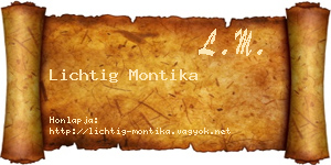 Lichtig Montika névjegykártya